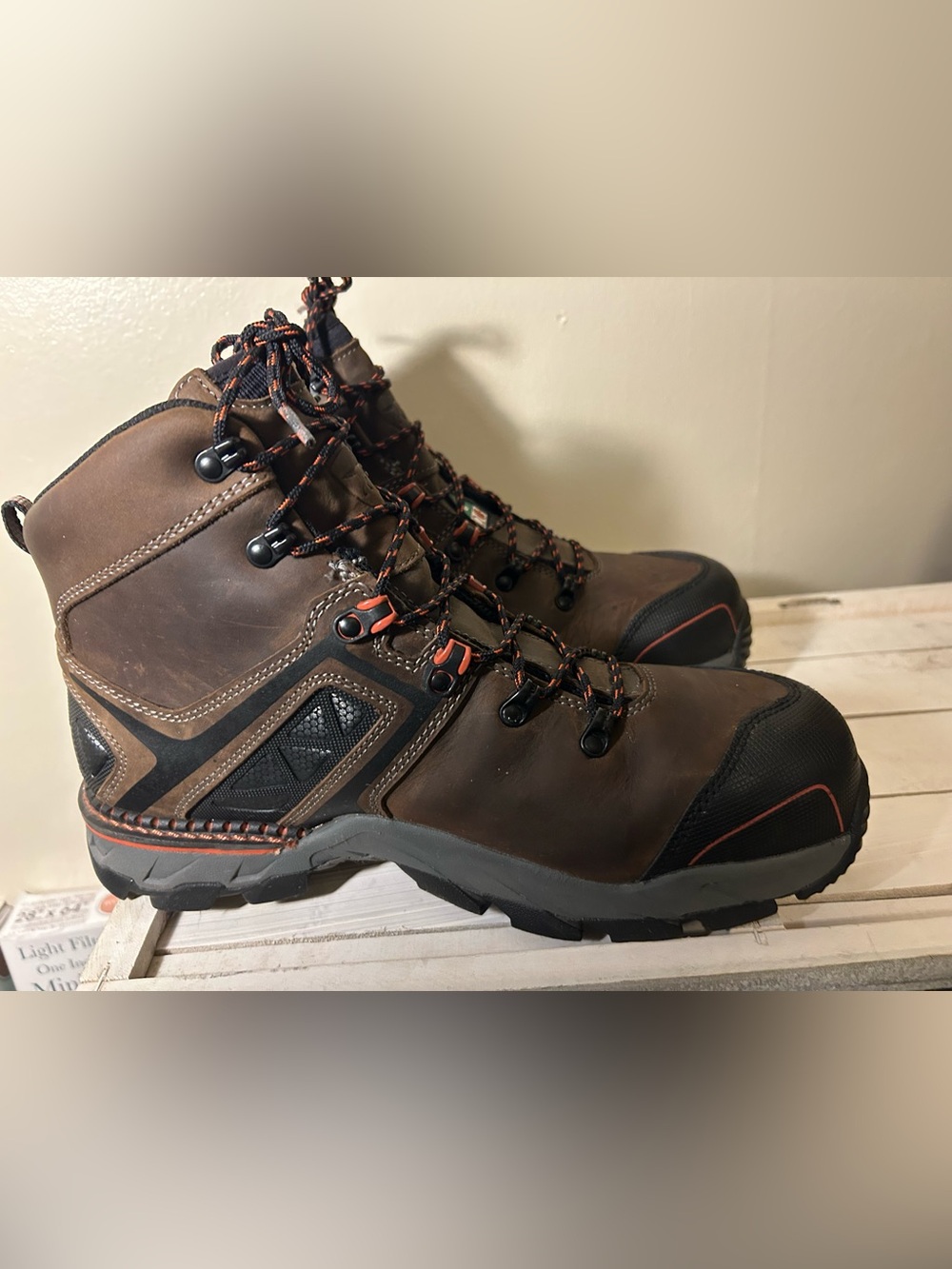 Men's Brown Leather Irish Setter Waterproof Work Boots  US 12